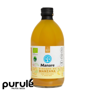Vinagre de Manzana con Cúrcuma y Jengibre Orgánico 500 ml Manare