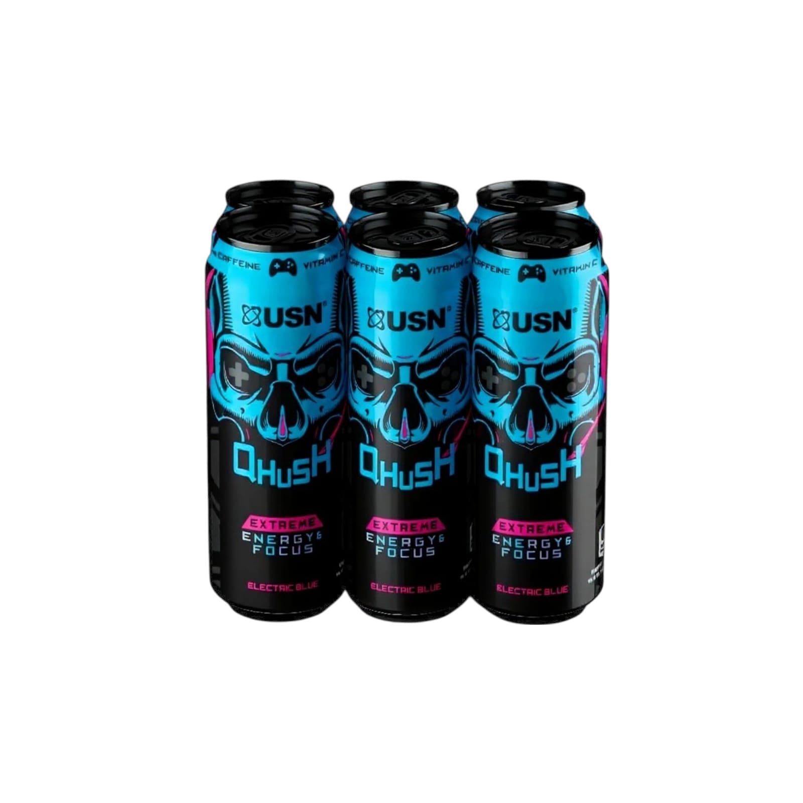 PACK 6 ENERGETICAS O PRE ENTRENO QHUSH DE USN 473 ml