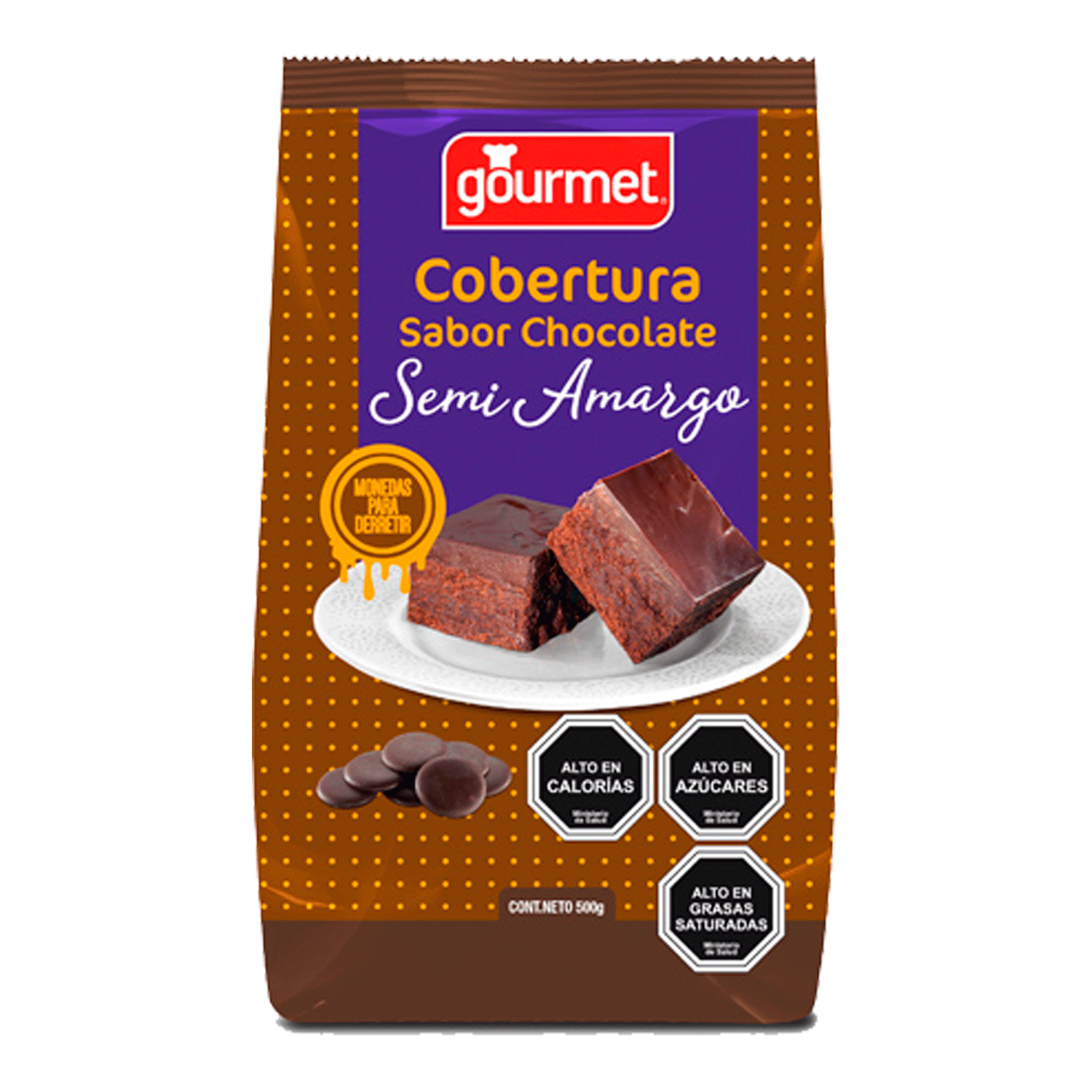 COBERTURA CHOCOLATE SEMI AMARGO 500 GR GOURMET