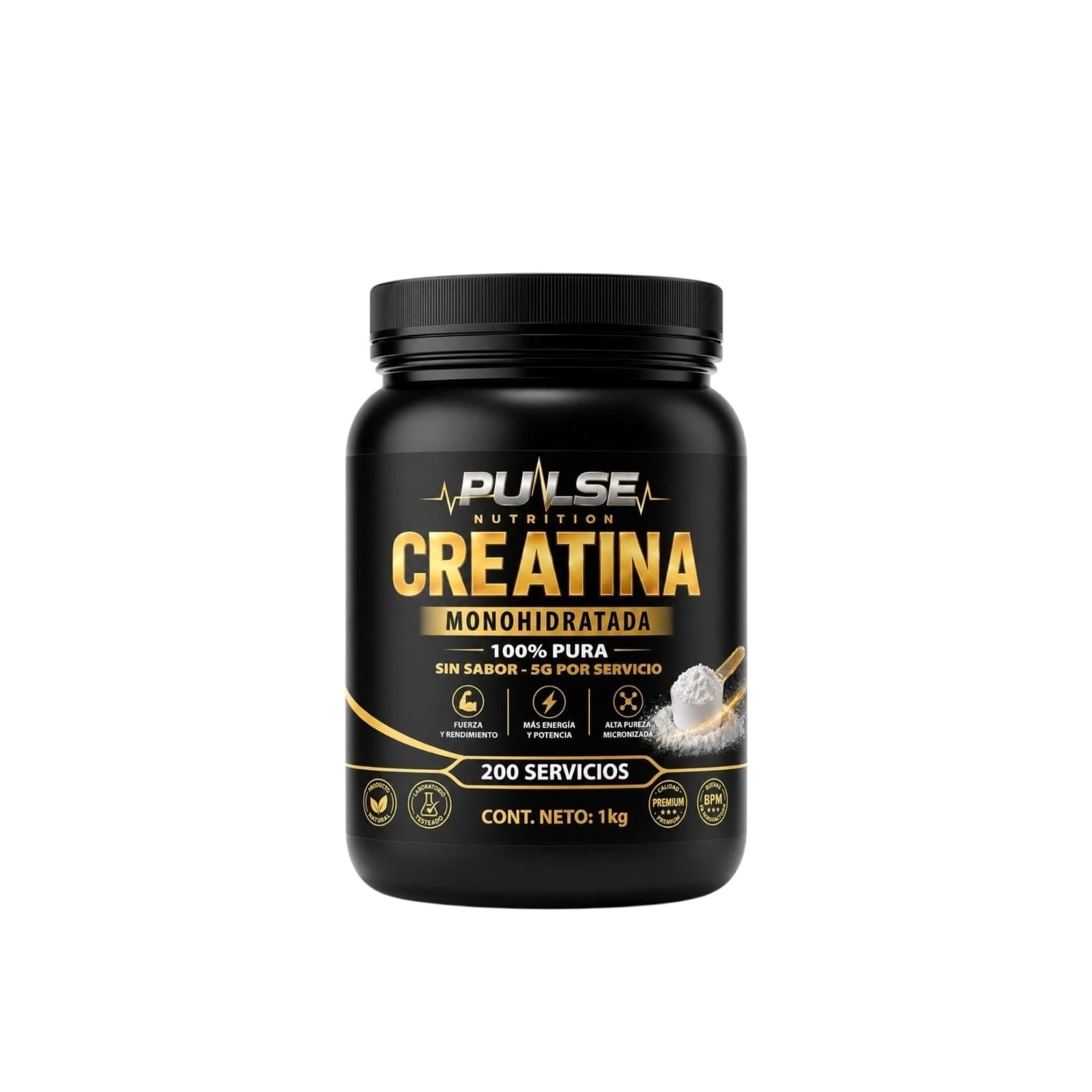 CREATINA MONOHIDRATADA 1KG SIN SABOR - PULSE NUTRITION