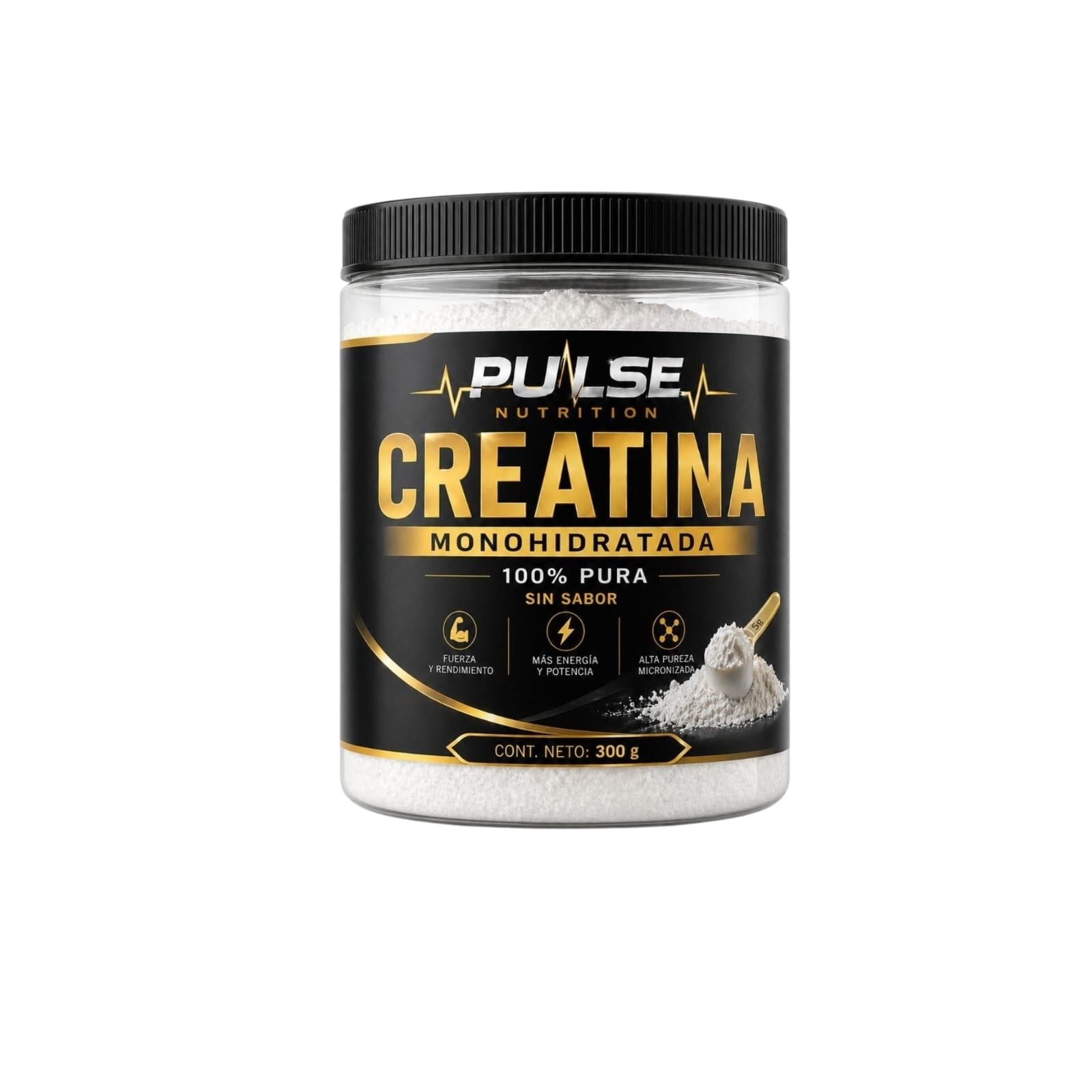 CREATINA MONOHIDRATADA 300GR SIN SABOR - PULSE NUTRITION