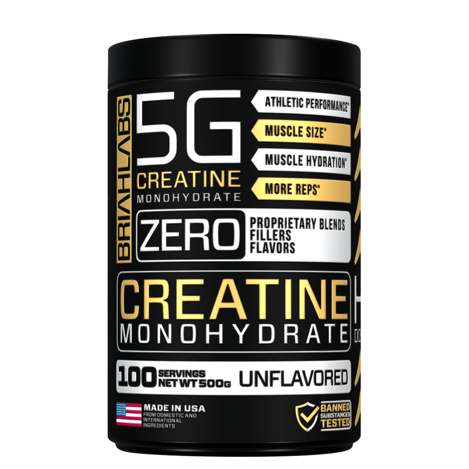 CREATINA MONOHIDRATADA 500GR 100 SERVICIOS - BRIAHLABS