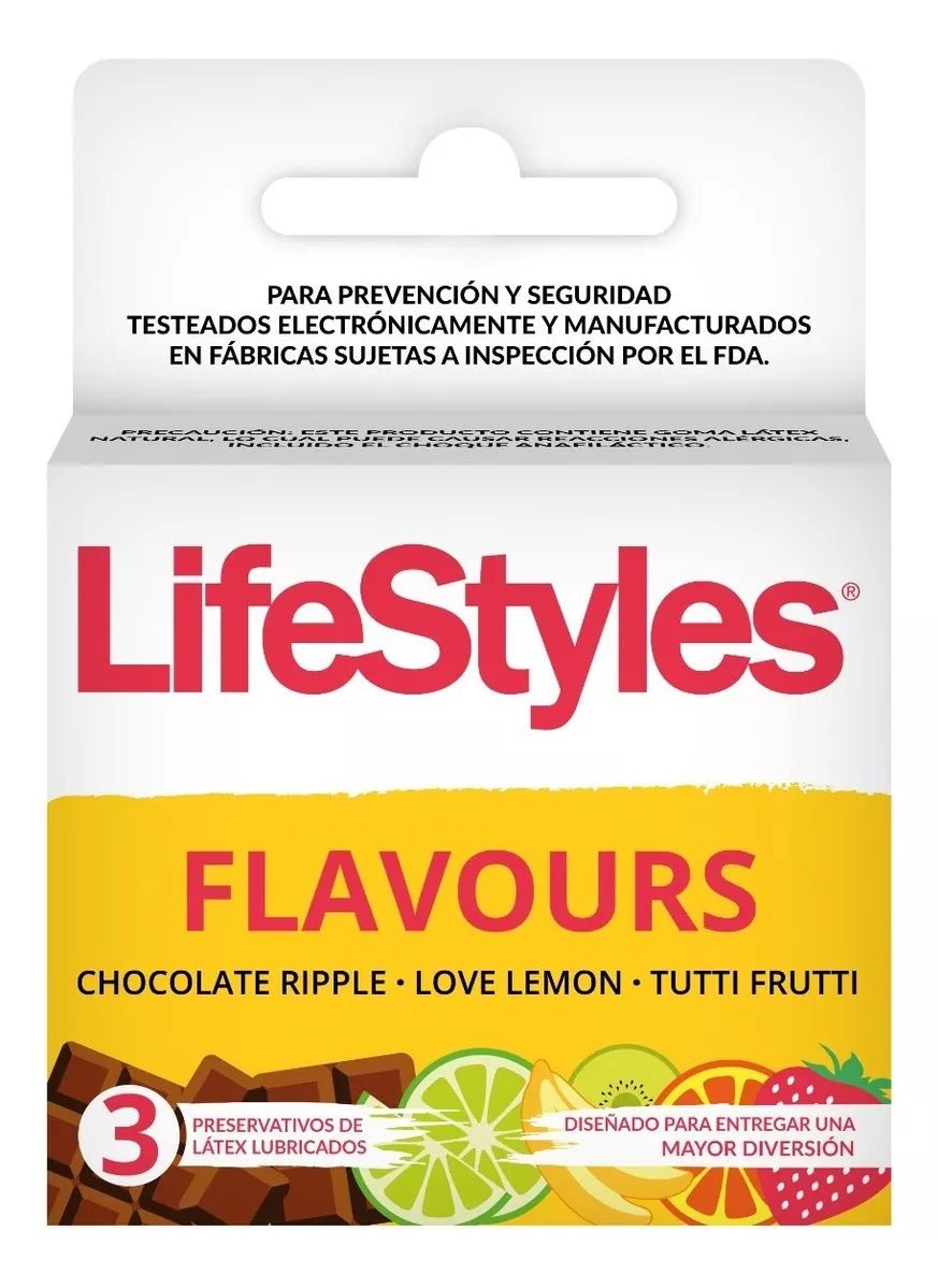 PRESERVATIVOS FLAVOURS 3 UNIDADES - LIFESTYLES