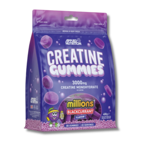 Creatina Monohydrate GUMMIES 80 gomas / 20 servicios, millions blackcurrant
