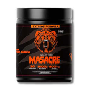 MASACRE Pre Workout-240 grs/30 servicios, citrus orange