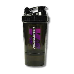 Shaker MUSCLETECH c/batidor & 2 compartimientos (POLVO/PASTILLERO) Black-500 ml.