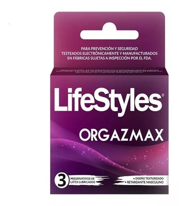 PRESERVATIVOS ORGAZMAX 3 UNIDADES - LIFESTYLES