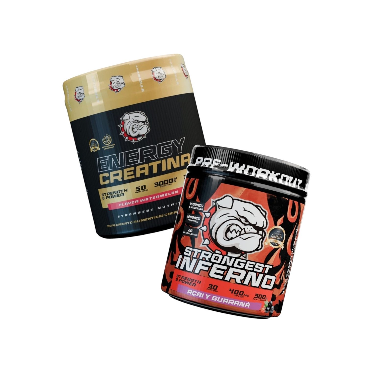 PACK CREATINA ENERGY 300GR + PRE ENTRENO INFERNO 300GR - STRONGEST
