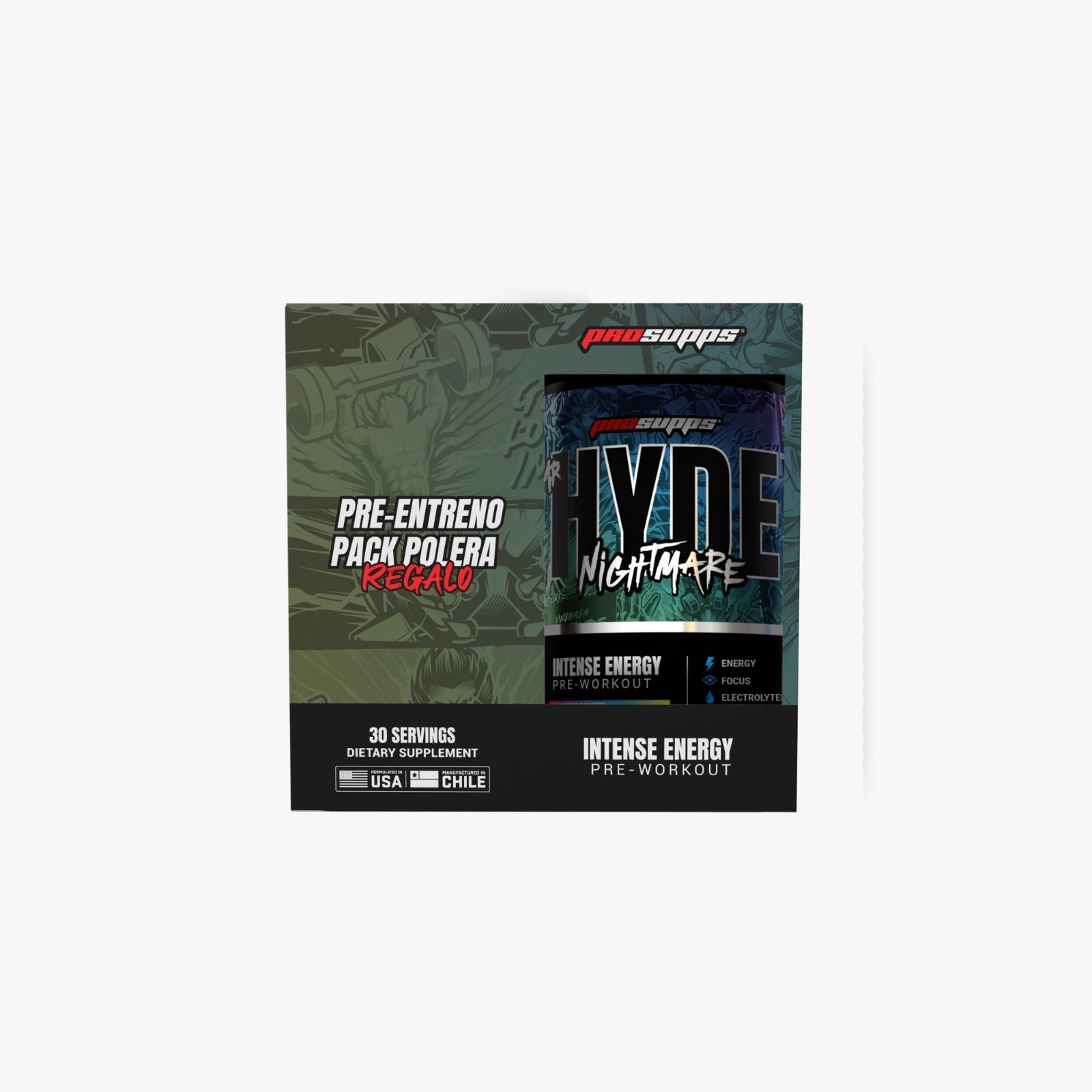 PACK PRE ENTRENO MR HYDE NIGHTMARE + POLERA - PROSUPPS