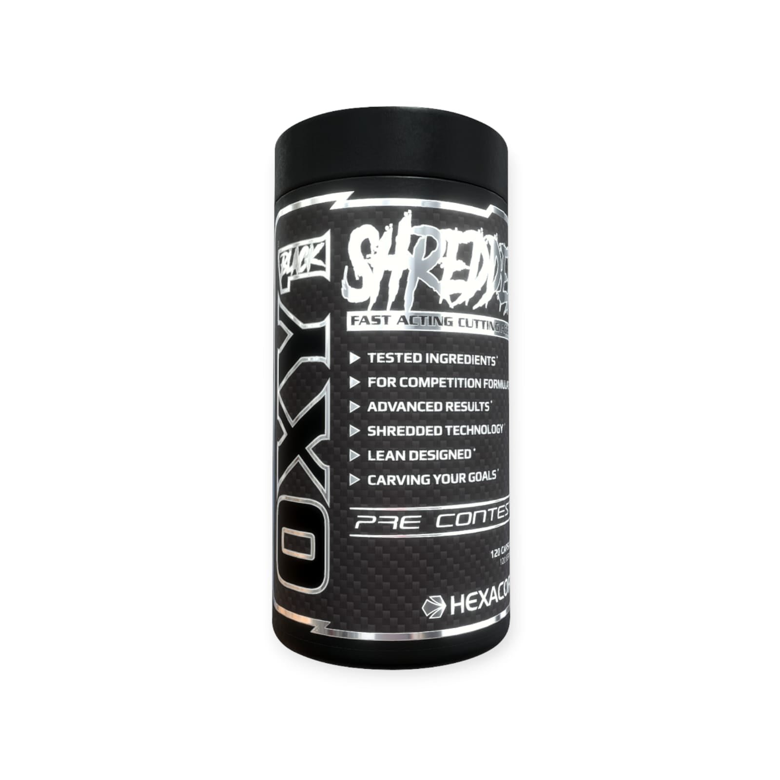 OXY 1 BLACK SHREDDED 120 CAPSULAS USA - HEXACORE