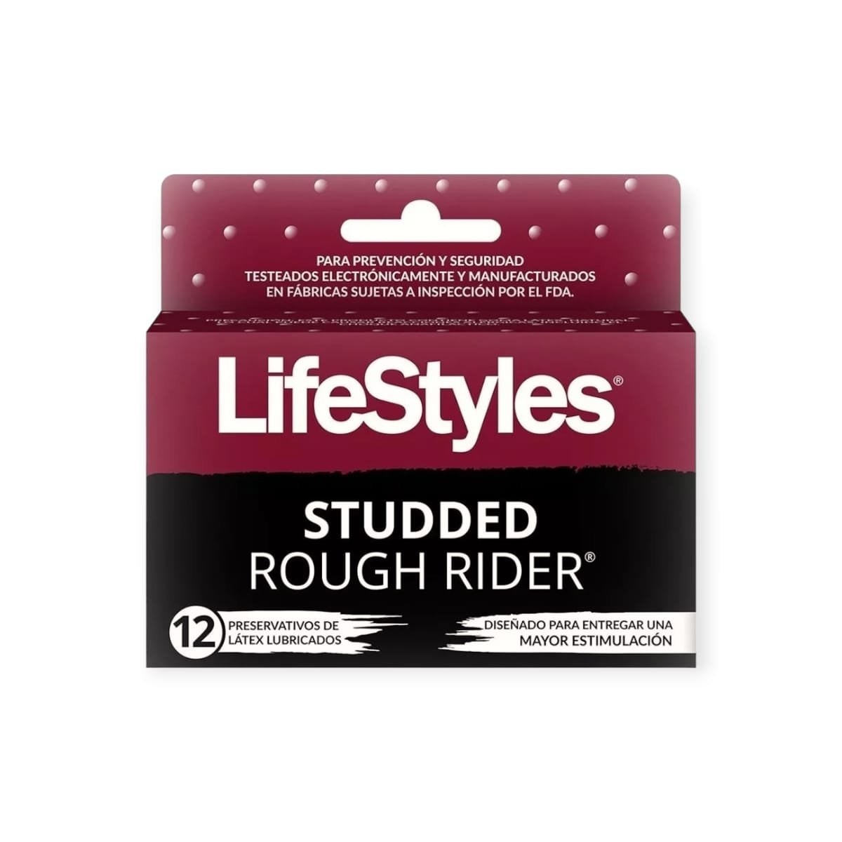 PRESERVATIVOS STUDDED ROUGH RIDER 12 UNIDADES - LIFESTYLES