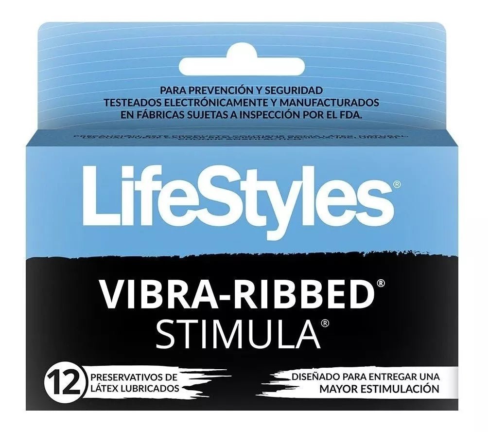 PRESERVATIVOS VIBRA-RIBBEB 12 UNIDADES - LIFESTYLES