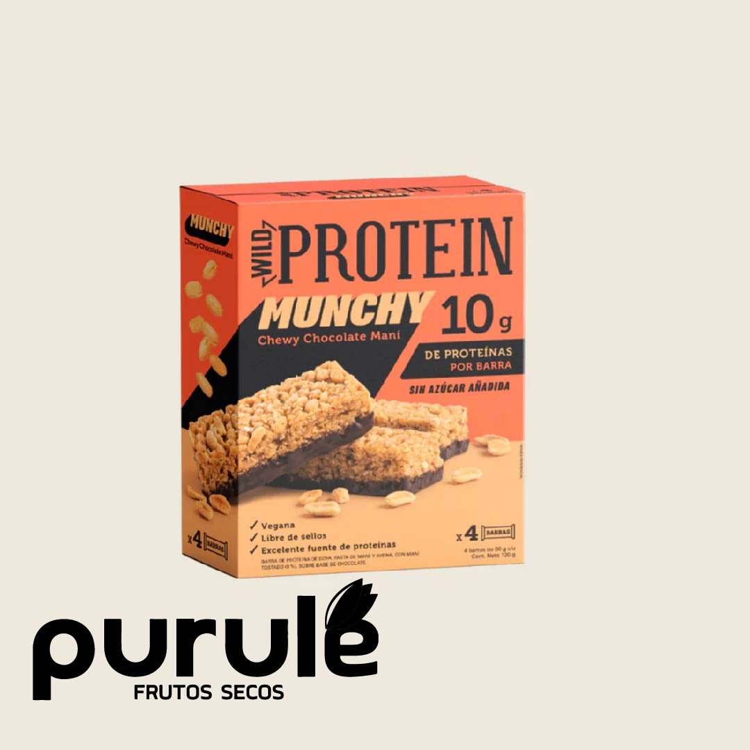 Wild Protein Munchy Chocolate Maní 4 unidades