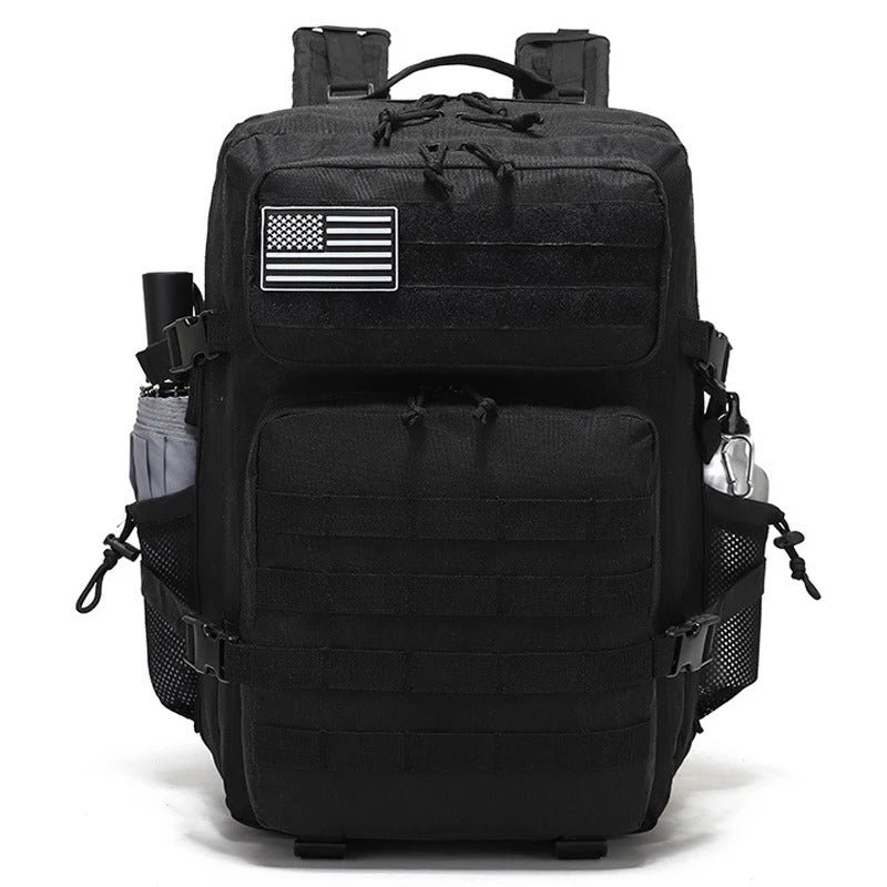 MOCHILA NEGRA TIPO MILITAR 45LT