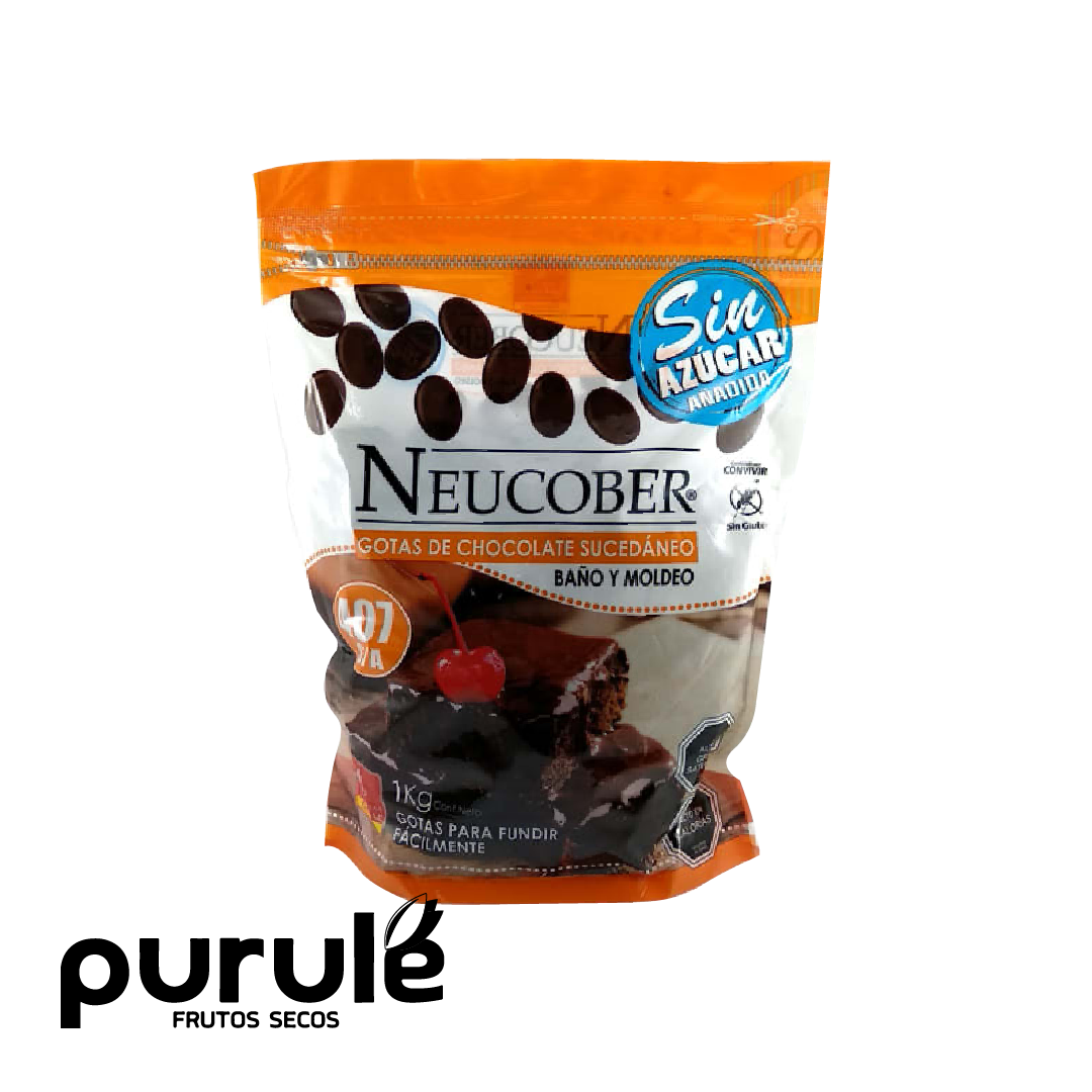 Neucober 407 S/A – Chocolate para Cobertura y Moldeo Sin Azúcar 1 kg