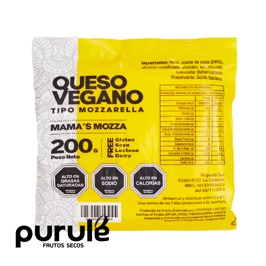 Queso Mozzarella 200 gr Mama’s mozza (solo retiro en tiendas)