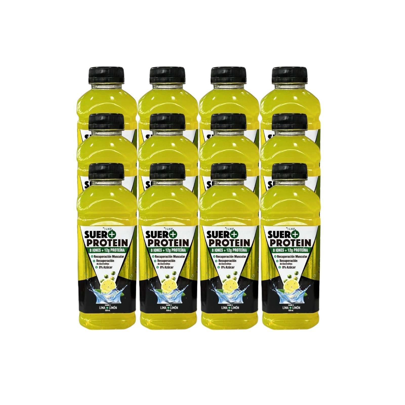 PACK X12 SUERO PROTEIN 8 IONES + 12G PROTEINA 630ML - BY I LIKE