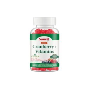 CRANBERRY + VITAMINAS 60 GOMITAS VEGANAS ARÁNDANO Y FRUTILLA -SUNVIT